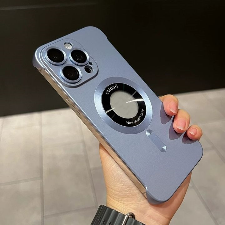 Magnetic Charging Phone Case Anti Scratch Protect Back Cover For iPhone