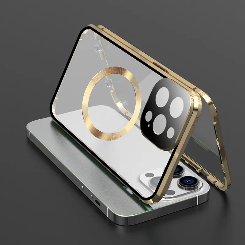 Transparent Aluminum Double-sided HD Glass Wireless Charging Phone Case for iPhone - Image 9