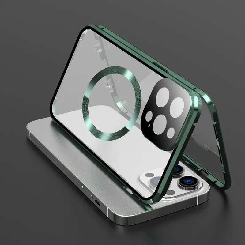 Transparent Aluminum Double-sided HD Glass Wireless Charging Phone Case for iPhone - Image 10