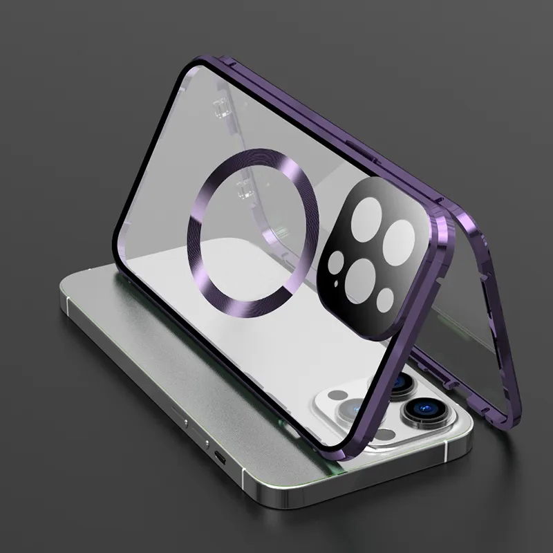 Transparent Aluminum Double-sided HD Glass Wireless Charging Phone Case for iPhone - Image 11