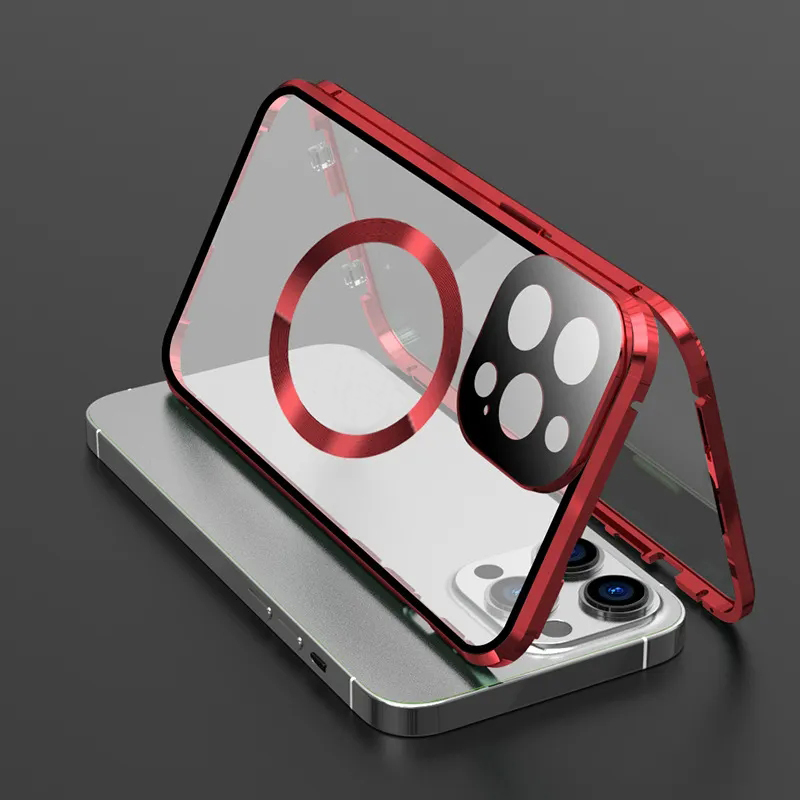 Transparent Aluminum Double-sided HD Glass Wireless Charging Phone Case for iPhone - Image 12
