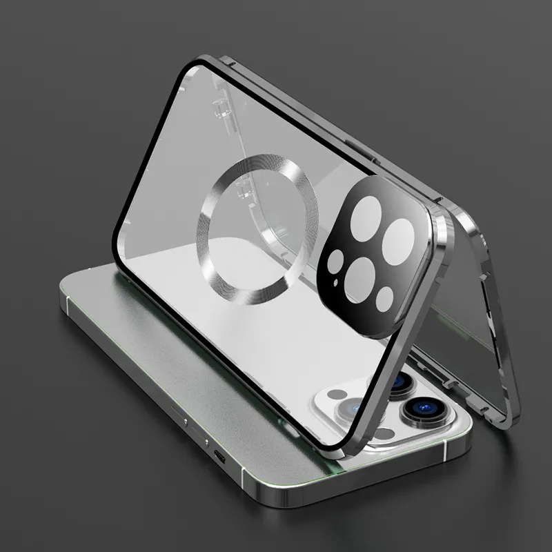 Transparent Aluminum Double-sided HD Glass Wireless Charging Phone Case for iPhone - Image 13