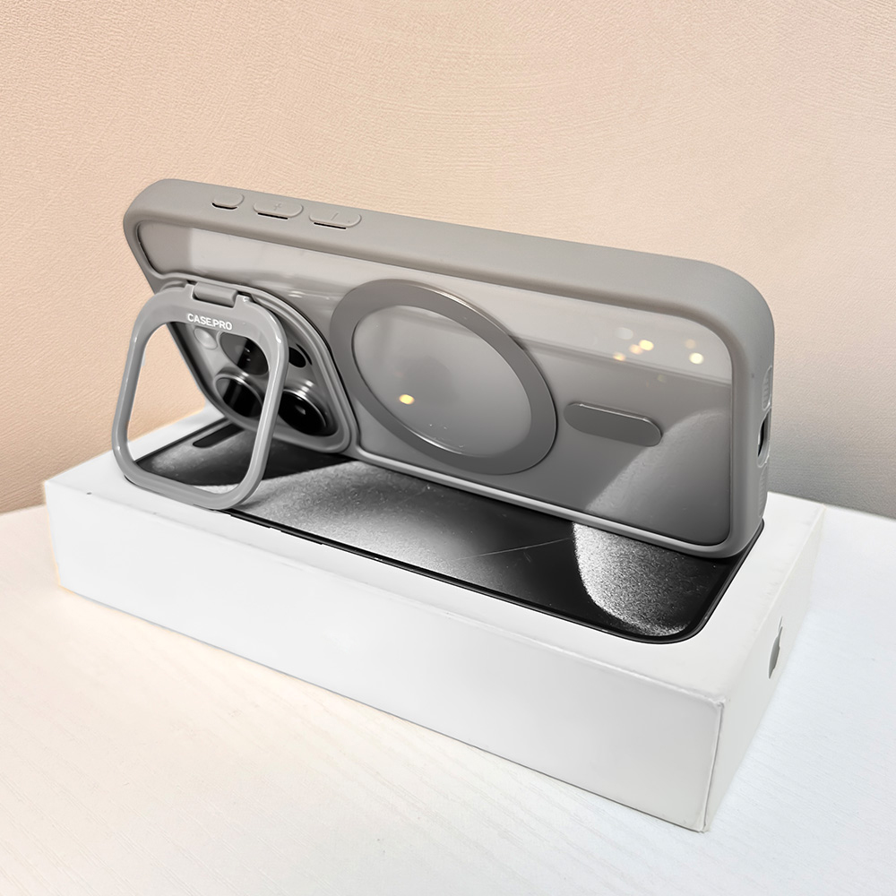 Luxury Metal Lens Holder Clear Acrylic Phone Case For iPhone 15 14 13 12 11 16 Pro Max Magnetic Protection Mobile Cover Funda