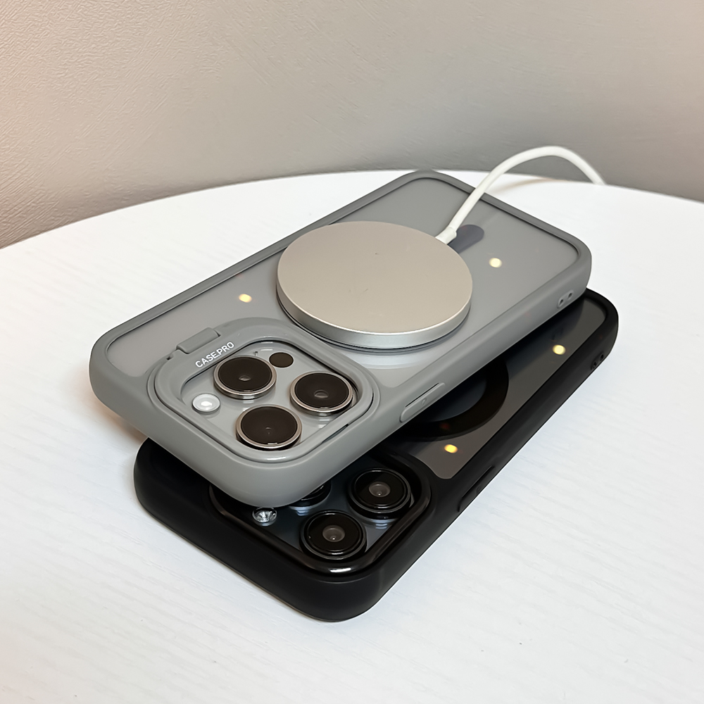 Luxury Metal Lens Holder Clear Acrylic Phone Case For iPhone 15 14 13 12 11 16 Pro Max Magnetic Protection Mobile Cover Funda