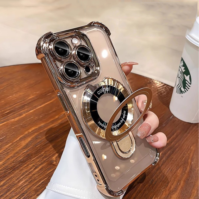 Lens Protector Corner Shockproof Electroplated Clear Phone Case for iPhone - Image 3