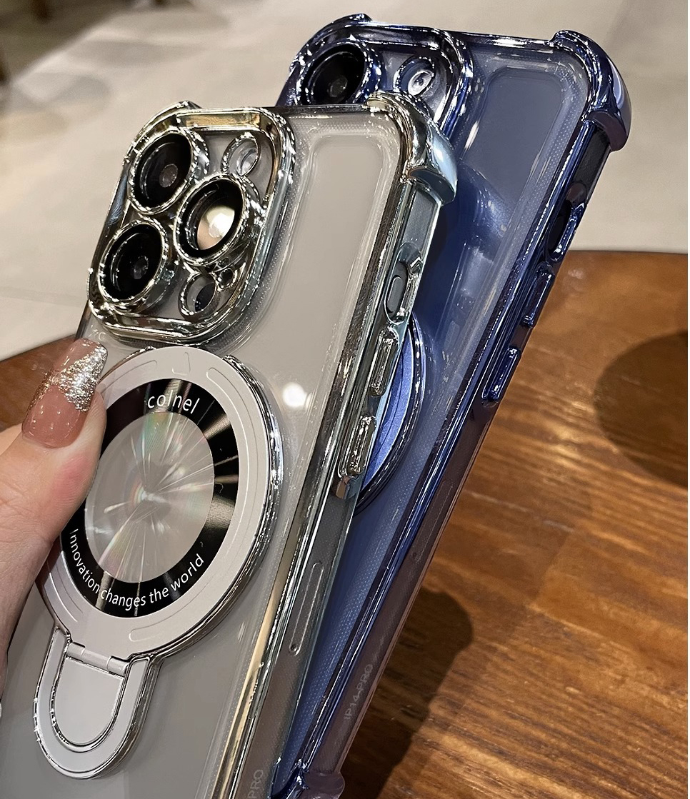 Lens Protector Corner Shockproof Electroplated Clear Phone Case for iPhone - Image 4