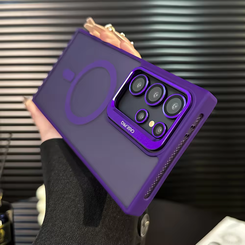 AilesTecca Rotating Metal Frame Magnetic Phone Case for Samsung Galaxy - Image 5