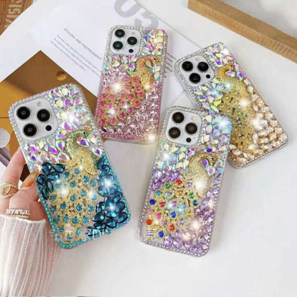 DIY Women Lady Crystal Rhinestone Diamond Phone Cases For iPhone 15 Pro Max 14 13 12 Luxury Women Girls Bling Glitter Cover