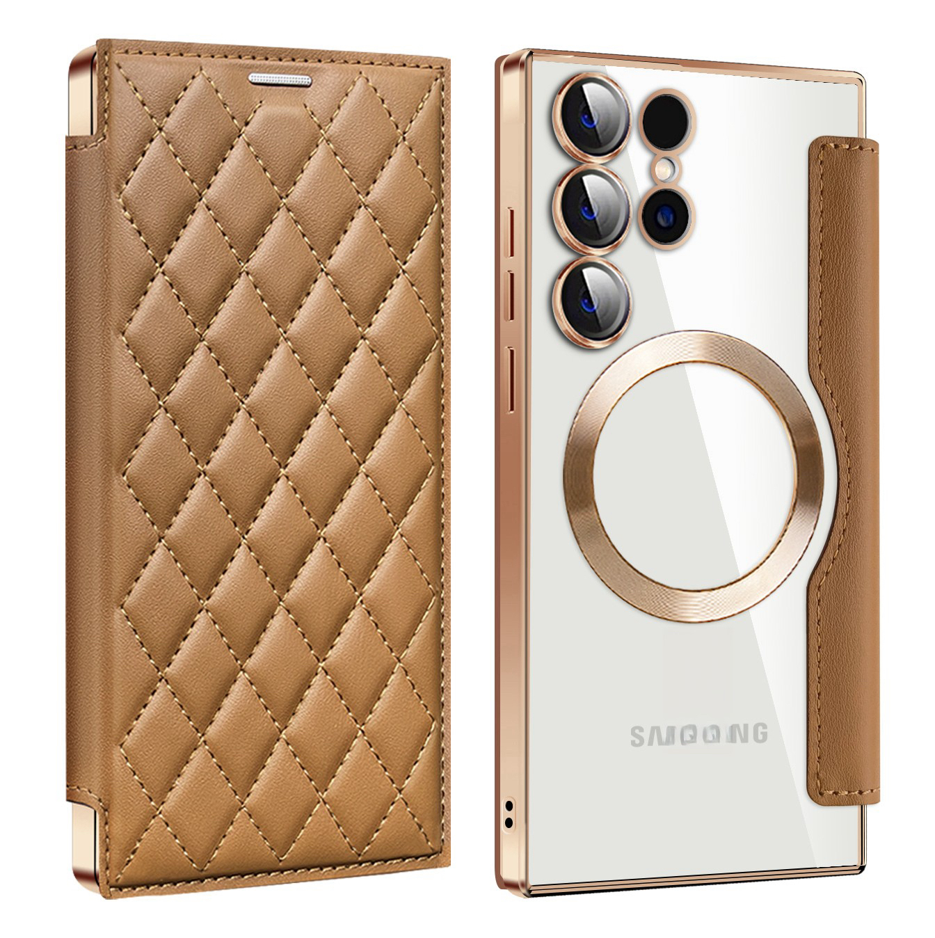 For Samsung Galaxy S24 FE S23 S25 Ultra Case S22 Plus Magnetic Case RFID Blocking Card Holder Leather Phone Cover