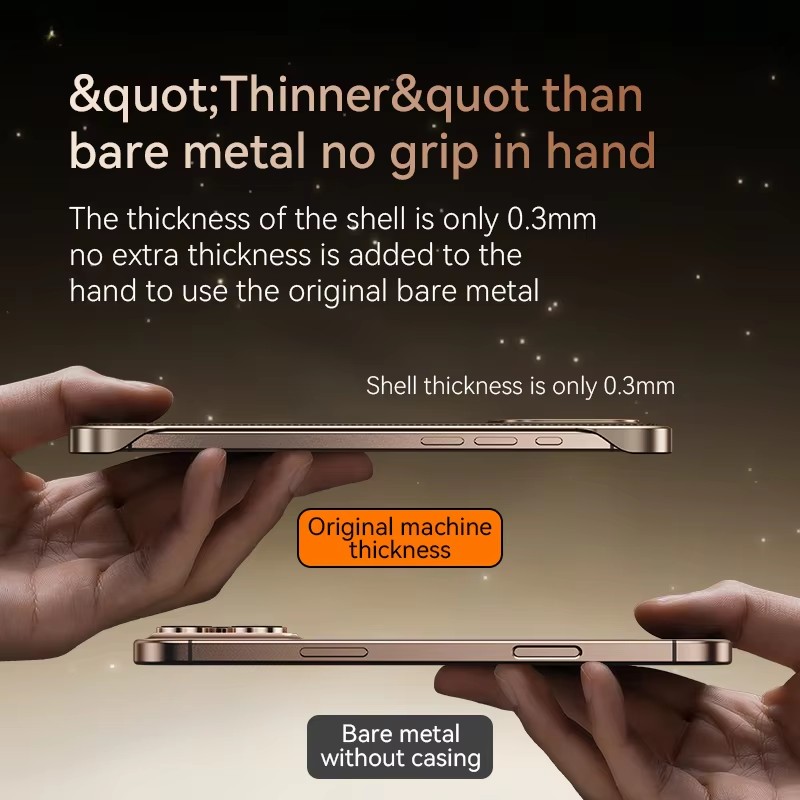 Ultra thin Leather Frameless iPhone Cover With Metal Lens Protection For iPhone - Image 5