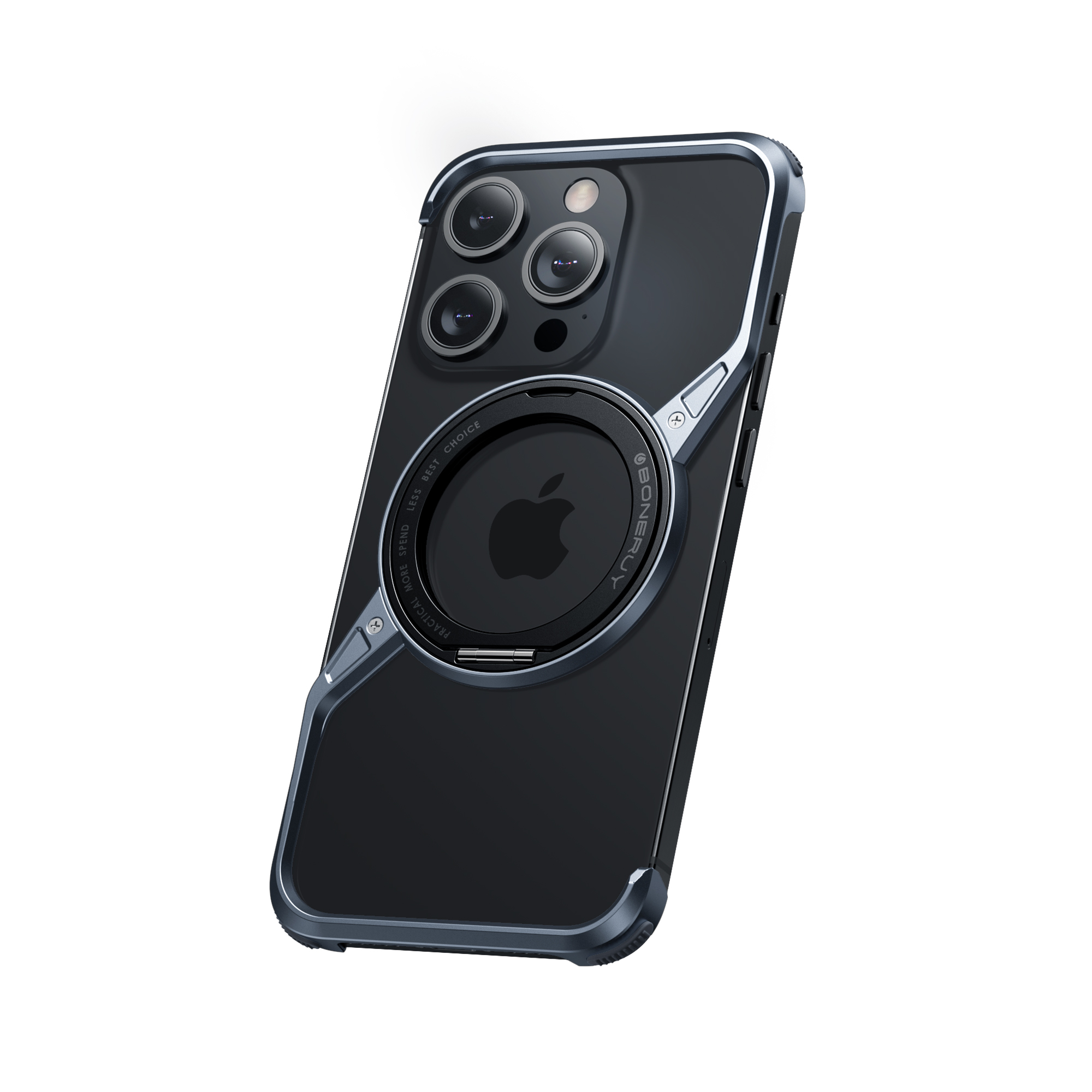 Aluminum Frameless Z Magnetic Mobile Phone Shell With Kickstand For iPhone 13 14 15 16 Pro Max Bezel Less Metal Stand Phone Case