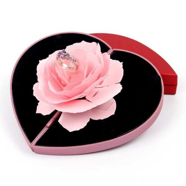 Creative Rose Jewelry Packaging Box Flower Proposal Confession Ring Necklace Box