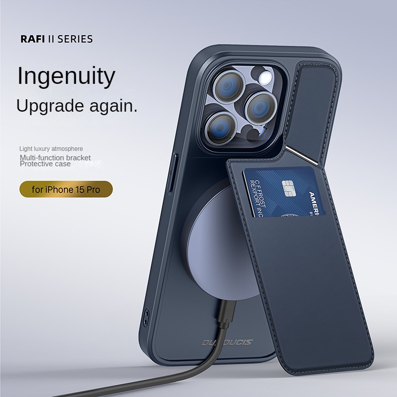 DUX DUCIS Rafi II Series Back Cover for galaxy S24 S23 Wireless Charging Leather Card Slot for iPhone 15 16 Pro Wallet Holder