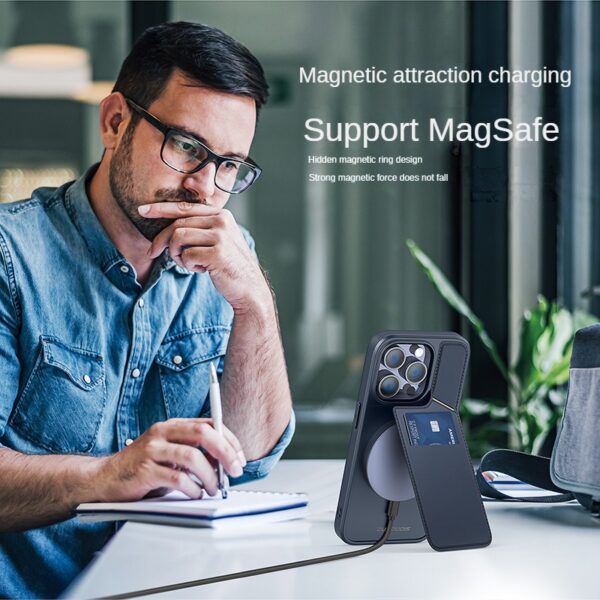 DUX DUCIS Rafi II Series Back Cover for galaxy S24 S23 Wireless Charging Leather Card Slot for iPhone 15 16 Pro Wallet Holder