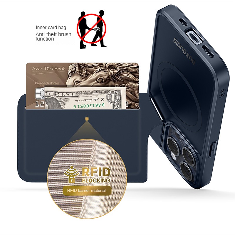 DUX DUCIS Rafi II Series Back Cover for galaxy S24 S23 Wireless Charging Leather Card Slot for iPhone 15 16 Pro Wallet Holder