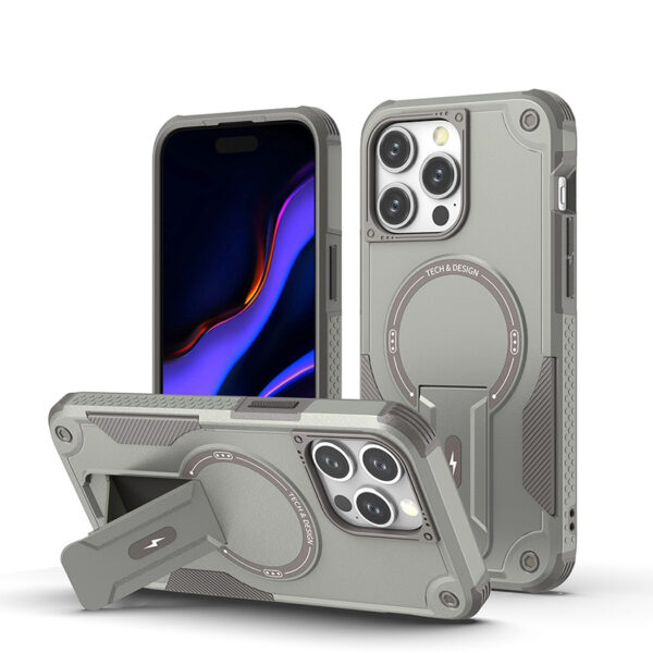 Embedded bar bracket phone case for iPhone and Samsung Portable Hidden Kickstand Armor Magnetic Shockproof Phone Covers