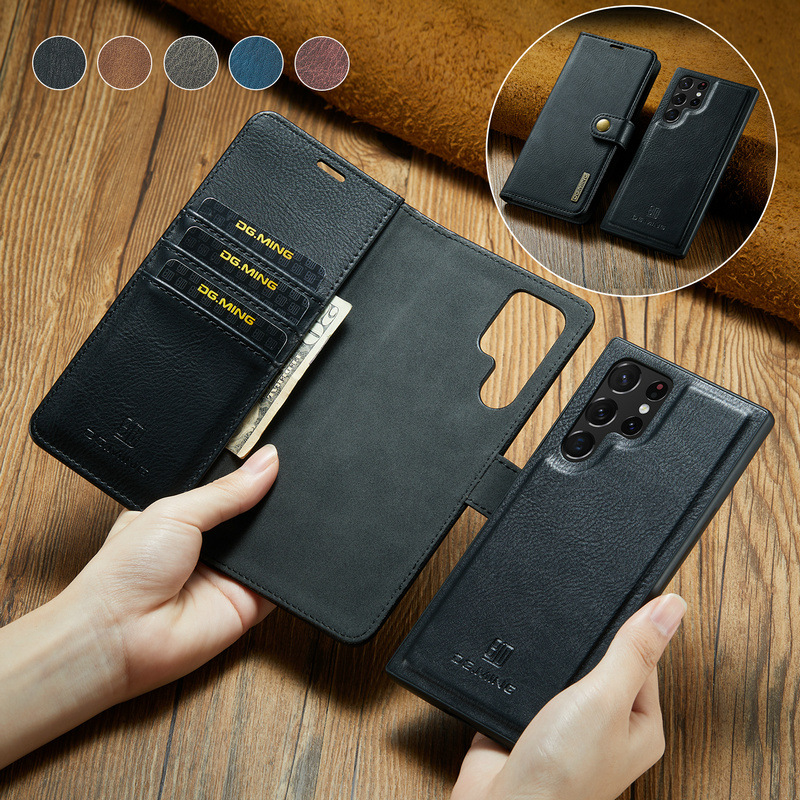 European and American Flip Wallet Type Split Card Holder for Samsung S23 Phone Case S24/S21 Card Leather Case S23ul