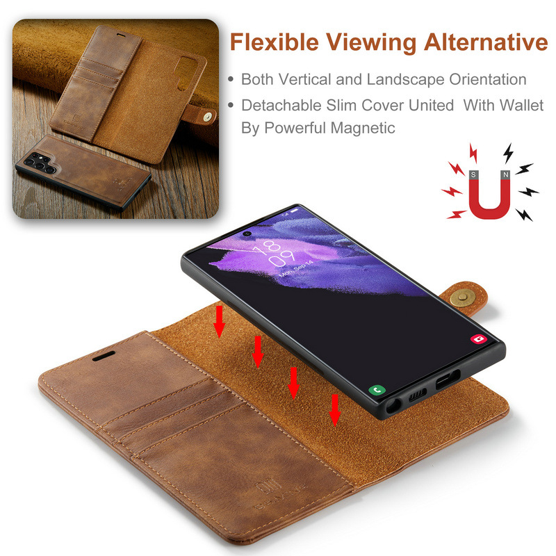 European and American Flip Wallet Type Split Card Holder for Samsung S23 Phone Case S24/S21 Card Leather Case S23ul