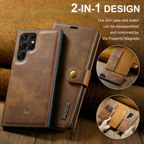 European and American Flip Wallet Type Split Card Holder for Samsung S23 Phone Case S24/S21 Card Leather Case S23ul