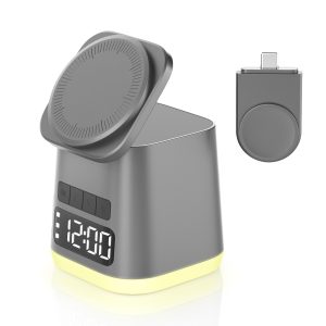 Factory Private Molde Foldable Magnetic Led desk lamp with Alarm Clock Wireless Charger Stand