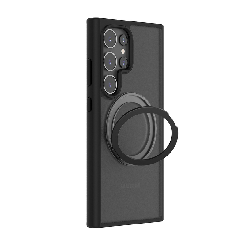 New 360 Rotatable Magnetic Ring for Samsung Galaxy S24 S25 Case With Magnetic Invisible Stand for Samsung S24 Ultra Matte Case