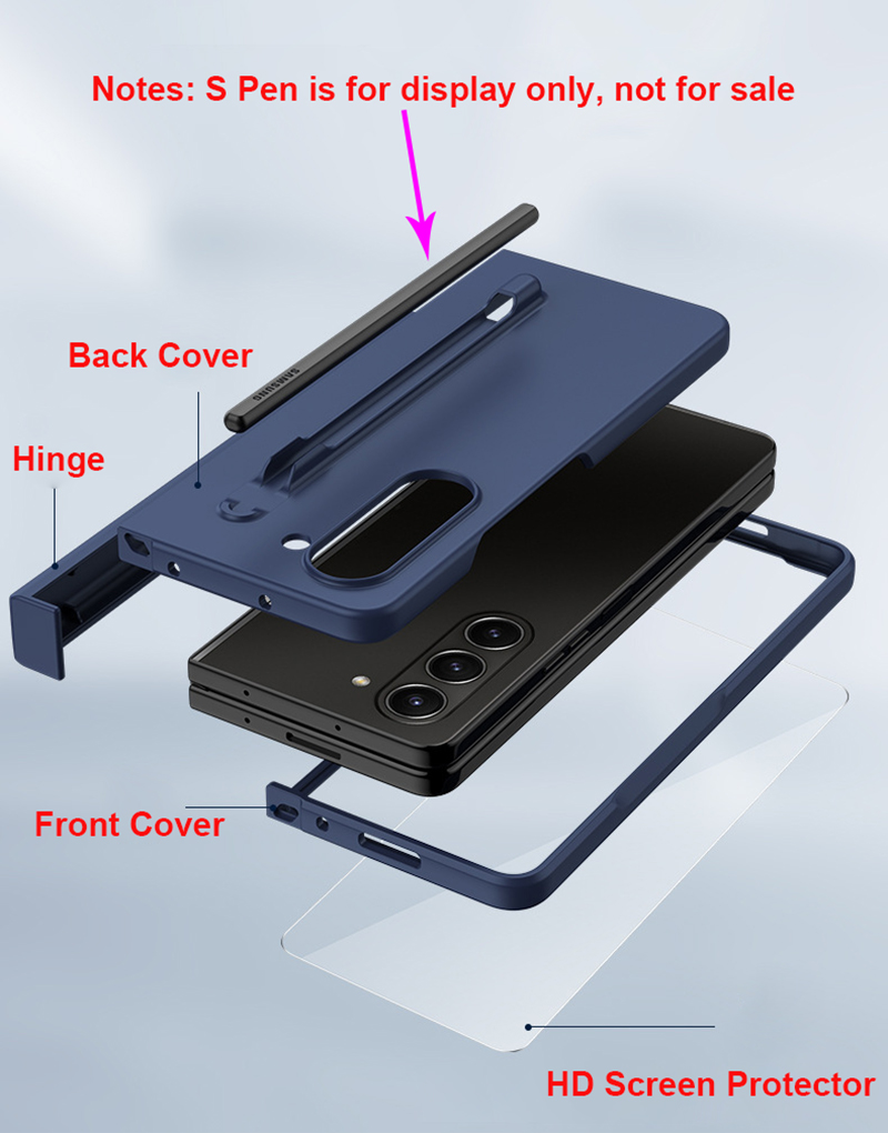 New Built-in HD Screen Protector Hinged Phone Cases For Samsung Z Fold 6 5 Folding Mobile Phone Covers for Galaxy Z fold6 Fold5