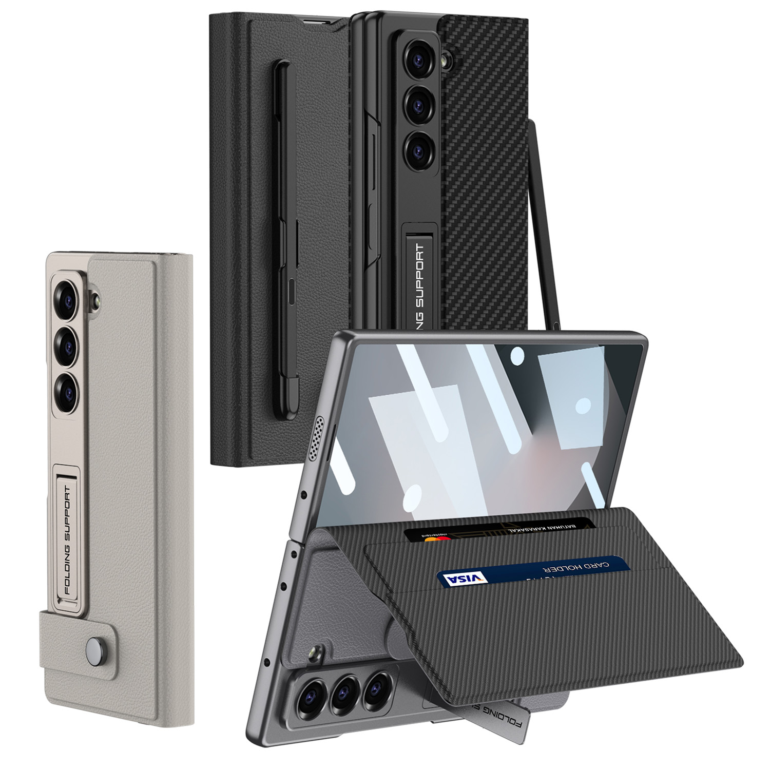 Caseme Flip Leather Case for Samsung Galaxy S24 Ultra S23 Fold 6 Fold 5 Kickstand Wallet Case for Samsung Z Fold 6 5 4 3