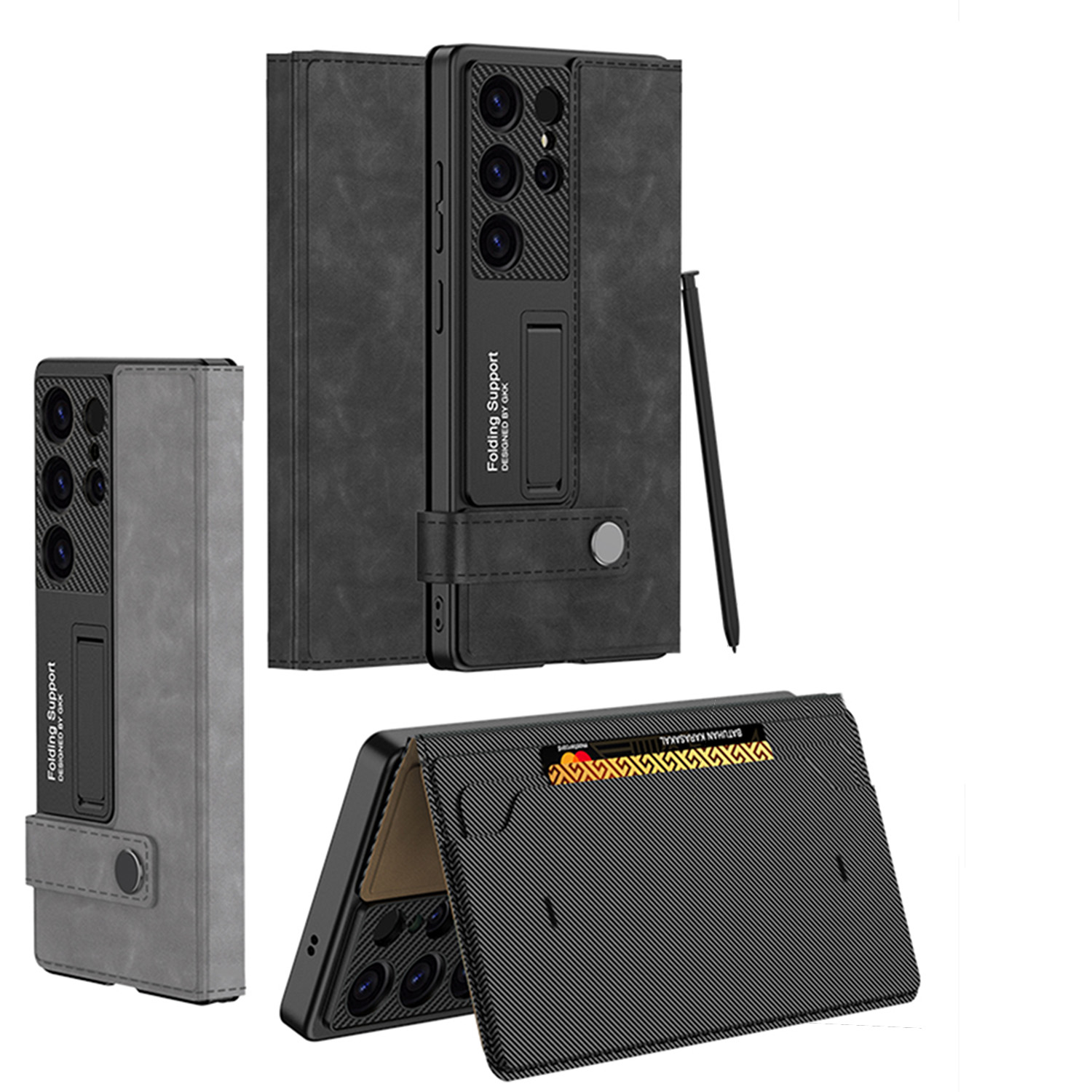 GKK Flip PU Leather Case for Samsung Galaxy S25 S24 Ultra S23 Kickstand Wallet Case for Samsung S23 S24 S25 Ultra