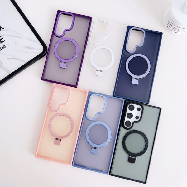 Hybrid TPU PC Shockproof Metal Holder Mobile Phone Back Cover case for samsung galaxy S23 S22 S21 ultra case