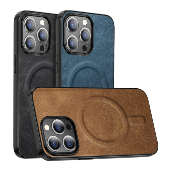 Newest Trending Magnetic Shockproof Leather Mobile Phone Cover Compatible iPhone 11 14 Pro Max iPhone 15 16 Pro Max Cellphone