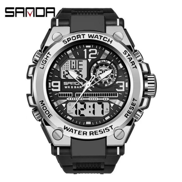 Sanda Men's Charm Stainless Steel Digital Quartz Watch