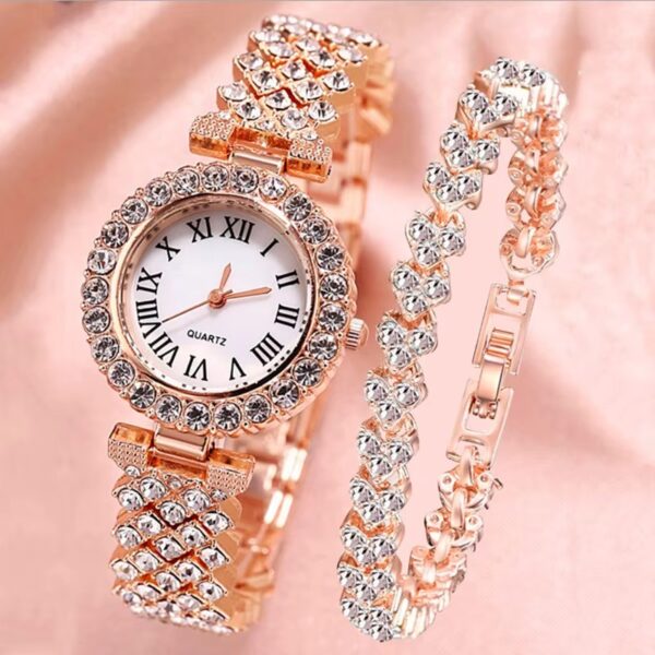 Luxury Women Rose Gold Watch Female Bracelet Watches Set